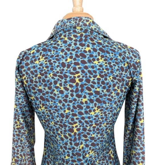 Chelsea & Gunn Elegant Blue & Green Neon 3/4 Sleeves Dress Size Xsmall - Picture 5 of 8